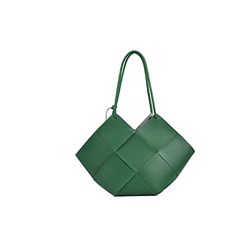 jonam Umhängetasche Große Kapazität weben. PU. Leder-Schultertaschen für Frauen Sommer weibliche grüne Handtaschen und Geldbörsen (Color : Green) von jonam