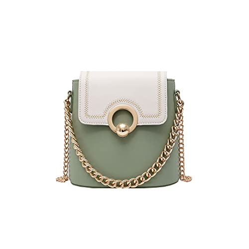 jonam Umhängetasche HASP Ketten Umhängetasche Weibliche Mini-Small Ring Runde Haspe Crossbody Bag (Color : Green) von jonam