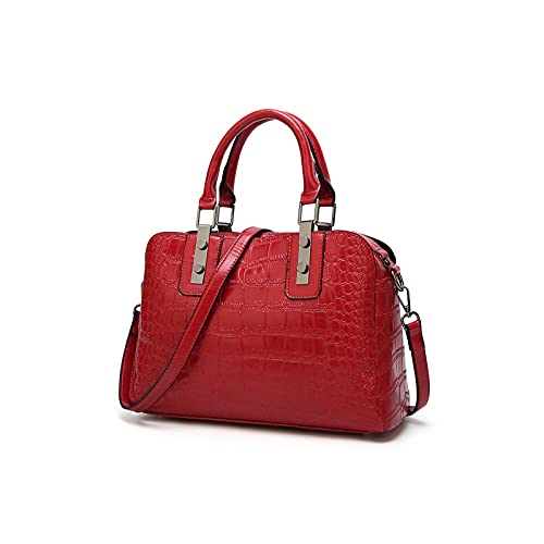 jonam Umhängetasche Handtasche Schultertaschen für Frauen Leder Handtaschen Frauen Tasche (Color : Red) von jonam