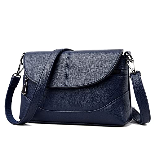 jonam Umhängetasche Handtaschen Crossbody Taschen für Frauen Schulter Messenger Bag, weiche Ledertasche Frauen All Match Tragbare kleine quadratische Tasche (Color : Blue) von jonam