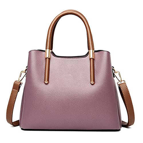 jonam Umhängetasche Handtaschen Frauen Taschen, Leder Kleine Crossbody Schultertaschen für Frauen, Schultertasche, Kontrast ein Schulter Diagonal Tasche (Color : Purple) von jonam