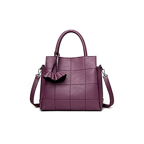 jonam Umhängetasche Handtaschen Frauen Taschen Leder Handtaschen Umhängetaschen für Frauen Crossbody Messenger Bag (Color : Purple) von jonam