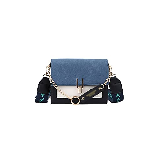 jonam Umhängetasche Handtaschen für Frauen breit Schultergurt Weibliche Messenger Bags Simple Damen Crossbody Taschen (Color : Blue) von jonam