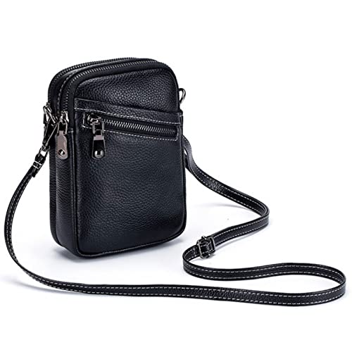 jonam Umhängetasche High Quality Crossbody Bags For Women Female Leather Shoulder Bag Main (Color : Black) von jonam