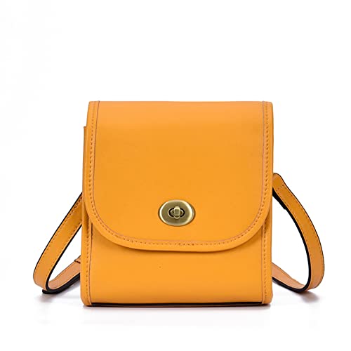 jonam Umhängetasche Kleine Lederhandtaschen, kleine Texturhandtaschen, eine Schulter-Messenger Bags, kleine Leder-Square-Taschen (Color : Orange) von jonam