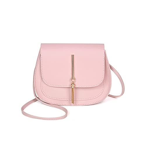 jonam Umhängetasche Kleine Messenger Bags, Crossbody Taschen für Frauen, Mini Quaste Leder Schultertasche Damen Telefon Geldbörse (Color : Pink) von jonam