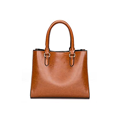 jonam Umhängetasche Ladies Große Kapazität Handtasche Qualität PU. Leder-Schultertasche Lässig Mädchen Messenger Bags (Color : Bruin) von jonam