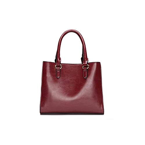 jonam Umhängetasche Ladies Große Kapazität Handtasche Qualität PU. Leder-Schultertasche Lässig Mädchen Messenger Bags (Color : Red) von jonam