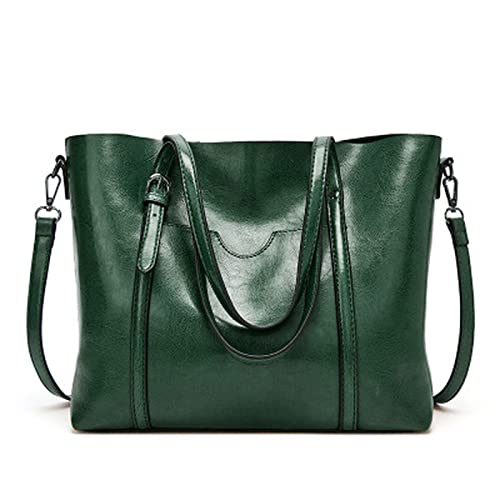 jonam Umhängetasche Leather Bags Handbags Women Crossbody Bag Tote Shoulder Bag Ladies Large Capacity Bag (Color : Green) von jonam