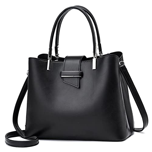 jonam Umhängetasche Leather Handbags for Women Designer Female Shoulder Bag Exquisite Women Tote Bag for Shopping (Color : Black) von jonam