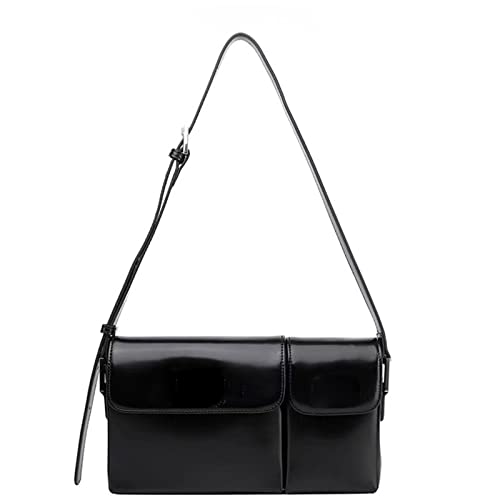 jonam Umhängetasche Leather Shoulder Bag Designer Handbag Crossbody Bag Design Handbag Women's Bag (Color : Black) von jonam