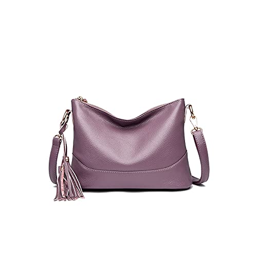 jonam Umhängetasche Leder Crossbody Taschen für Frauen Qualität Damen Handtaschen Schulter Messenger Bag Frauen Handtaschen (Color : Purple) von jonam