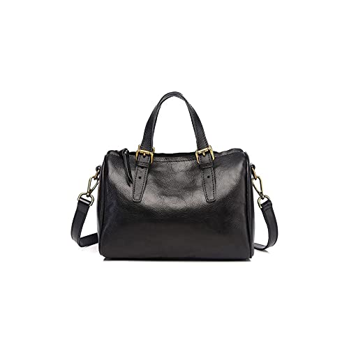 jonam Umhängetasche Leder Frauen Handtasche Feste Frauen Umhängetasche Weiche Leder Weibliche Umhängetasche (Color : Black) von jonam