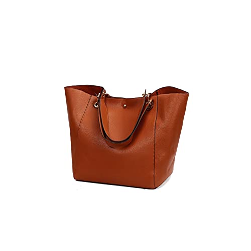 jonam Umhängetasche Leder-Schultertaschen für Frauen Große Kapazität Top-Griff-Totes Crossbody Frauen Tasche große Geldbörsen und Handtaschen (Color : Orange) von jonam