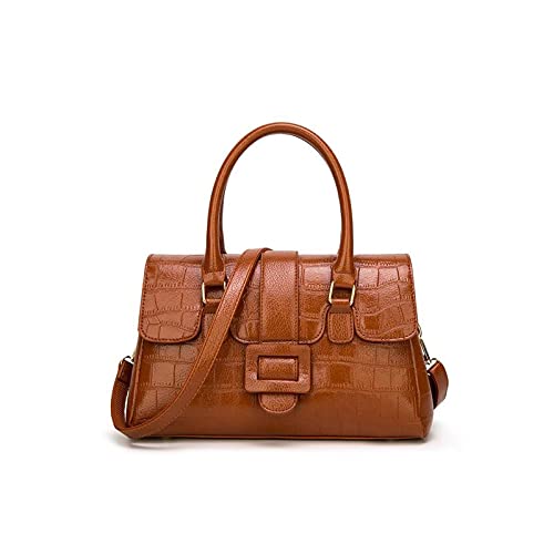 jonam Umhängetasche Leder-Taschen-Tasche Handtaschen Frauen Taschen Qualität Damen Messenger Bags (Color : Bruin) von jonam