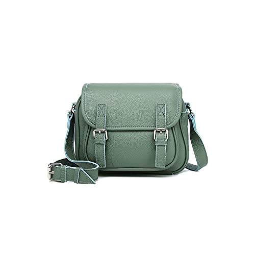 jonam Umhängetasche Leder Umhängetaschen Frauen Casual Frauen Crossbody Bag Lady Messegner Bag Weibliche Geldbörse (Color : Green) von jonam