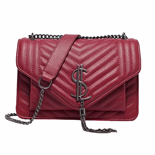 jonam Umhängetasche Luxus Handtaschen Frauen Taschen Designer Leder Schulterhandtasche Messenger Weibliche Tasche Crossbody Taschen for Frauen (Color : Red) von jonam