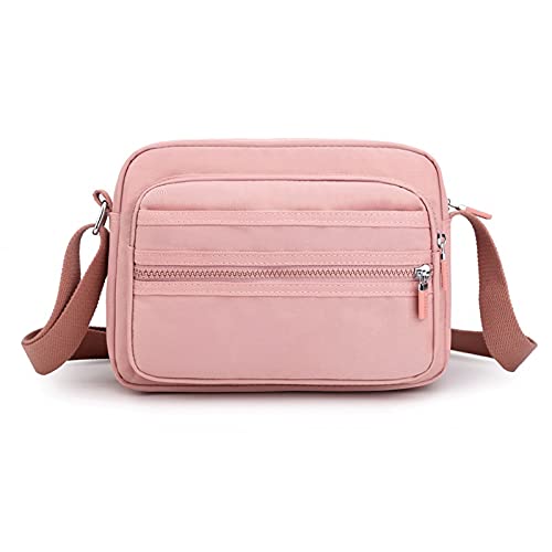 jonam Umhängetasche Messenger Bag Frauen Umhängetasche Nylon Handtasche Große Kapazität Kleine Frauen Telefon Tasche Brieftasche Geldbörse Für Teenager-Mädchen (Color : Pink) von jonam