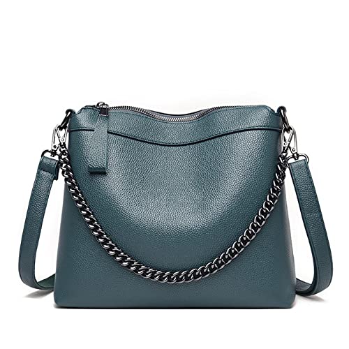 jonam Umhängetasche Messenger Bags Kleine Geldbörse Damen Handtaschen, Frauen Crossbody Bag Vintage Leder Umhängetaschen (Color : Blue) von jonam