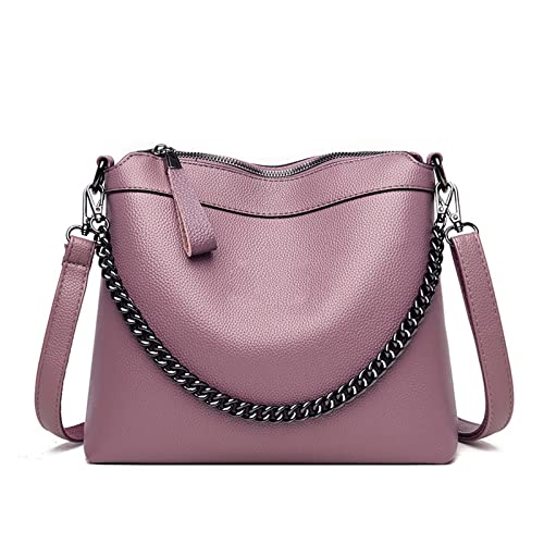 jonam Umhängetasche Messenger Bags Kleine Geldbörse Damen Handtaschen, Frauen Crossbody Bag Vintage Leder Umhängetaschen (Color : Purple) von jonam
