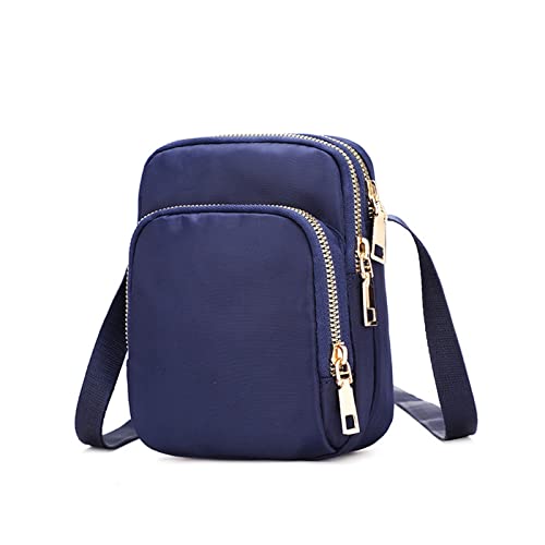 jonam Umhängetasche Mini Multifunctional Shoulder Bag, Mobile Phone Nylon Zipper Oxford Cloth Bracelet, Bracelet. (Color : Blue) von jonam