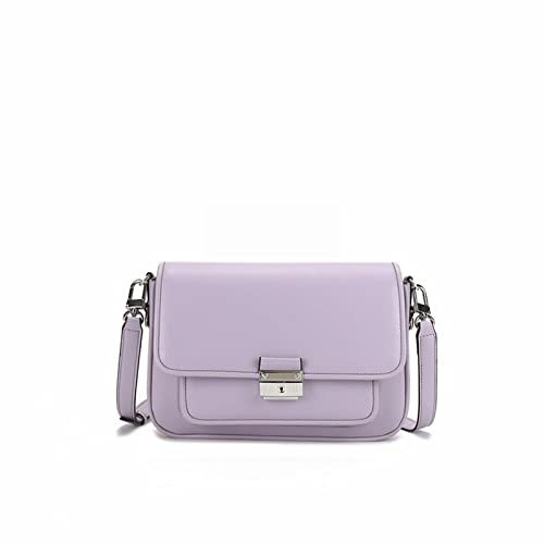 jonam Umhängetasche Neue Echtes Leder Square Tasche Luxus Frauen Messenger Bags for Damen Vintage Klassische Marke Schulter Messenger Flap Handbas (Color : Purple) von jonam