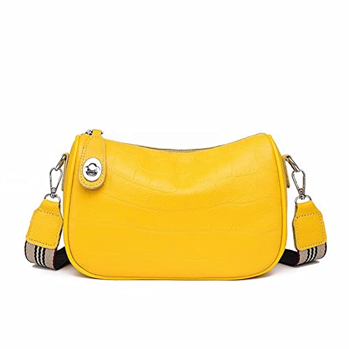jonam Umhängetasche Neues echtes leder umhängetasche 5 farben verfügbar frauen luxus handtaschen mode crossbody taschen for frauen weibliche totes tasche (Color : Yellow) von jonam