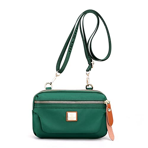 jonam Umhängetasche Nylon Small Women Crossbody Bag stitching Girls tote bag Ladies Shoulder bags Purse Female Mobile Phone Wallet Messenger Bag (Color : Green) von jonam