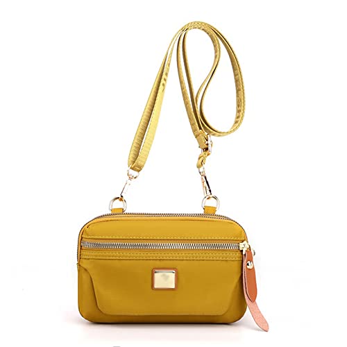 jonam Umhängetasche Nylon Small Women Crossbody Bag stitching Girls tote bag Ladies Shoulder bags Purse Female Mobile Phone Wallet Messenger Bag (Color : Yellow) von jonam