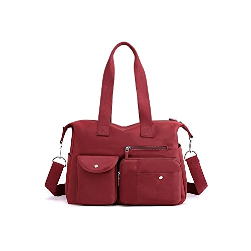 jonam Umhängetasche Nylon Tuch Frauen Messenger Bags Casual Große Kapazität Damen Handtasche Weibliche Crossbody Umhängetaschen Für Mädchen (Color : Red) von jonam