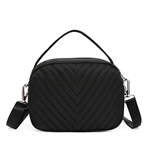 jonam Umhängetasche Nylon-Tuch-Tasche, ein Schulter-Diagonal-kleine Handtasche, damen kleine Tuchbeutel, mehrlagige Damenhandtasche (Color : Black) von jonam