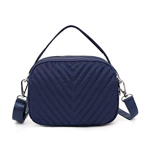 jonam Umhängetasche Nylon-Tuch-Tasche, ein Schulter-Diagonal-kleine Handtasche, damen kleine Tuchbeutel, mehrlagige Damenhandtasche (Color : Dark blue) von jonam