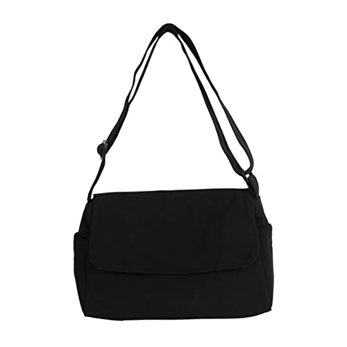 jonam Umhängetasche Nylon Waterproof Bag, Shoulder Bag, Solid Color, Convertible (Color : Black) von jonam