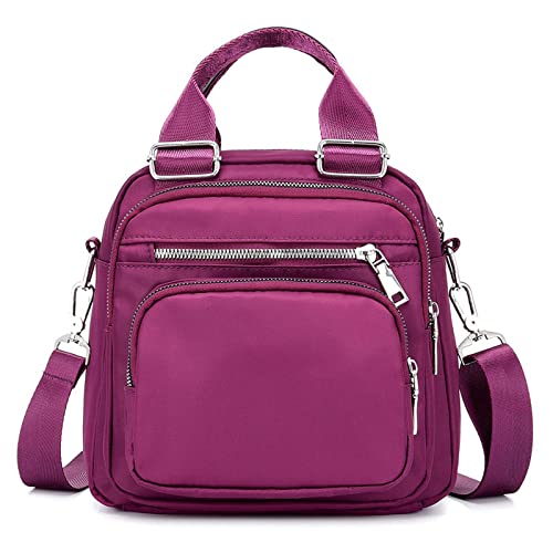 jonam Umhängetasche Nylon Waterproof Women Shoulder Bags High Quality Casual Female Tote Brand Ladies Crossbody Purse Messenger Bags Handbag (Color : Purple) von jonam