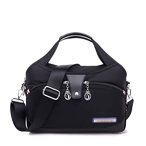 jonam Umhängetasche Nylon Women Ladies Handbags Waterproof Female Shoulder Bag Designer High Quality Crossbody Bags For Teenager Girls (Color : Black) von jonam