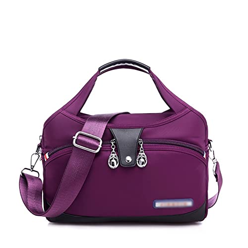 jonam Umhängetasche Nylon Women Ladies Handbags Waterproof Female Shoulder Bag Designer High Quality Crossbody Bags For Teenager Girls (Color : Purple) von jonam