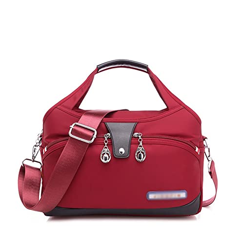 jonam Umhängetasche Nylon Women Ladies Handbags Waterproof Female Shoulder Bag Designer High Quality Crossbody Bags For Teenager Girls (Color : Red) von jonam