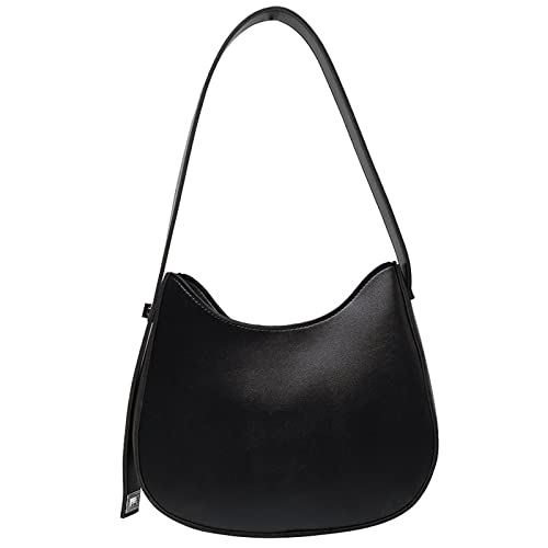 jonam Umhängetasche One-Shoulder Achselbecher Damen Taschen, Retro- Mode Kleine Taschen für Herbst und Winter, Tragbare Messenger Bags der Frauen (Color : Black) von jonam