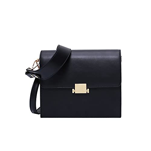 jonam Umhängetasche PU. Leder Frauen Handtasche Damen Clutch Casual Messenger Bag Envelope Taschen (Color : Black) von jonam