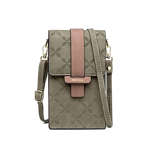 jonam Umhängetasche Plaid Print Handbags For Women Crossbody Mobile Phone Bag Women’S Mini Shoulder Bag Pu Leather Messenger Bag (Color : Green) von jonam