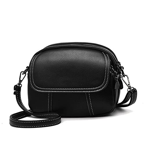 jonam Umhängetasche Pu. Leder Frauen Umhängetasche, Weibliche Geldbeutel und Handtaschen Mädchen Mini Crossbody Bag, Vintage kleine Mini-Klappe (Color : Black) von jonam