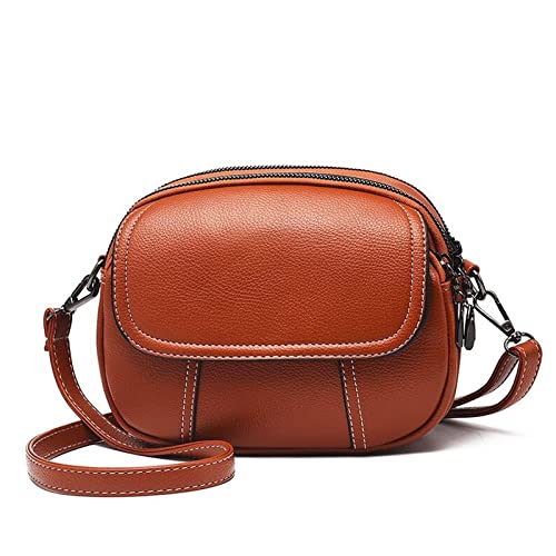 jonam Umhängetasche Pu. Leder Frauen Umhängetasche, Weibliche Geldbeutel und Handtaschen Mädchen Mini Crossbody Bag, Vintage kleine Mini-Klappe (Color : Bruin) von jonam