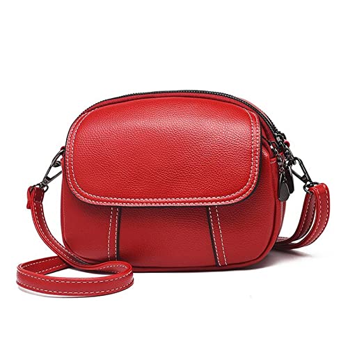 jonam Umhängetasche Pu. Leder Frauen Umhängetasche, Weibliche Geldbeutel und Handtaschen Mädchen Mini Crossbody Bag, Vintage kleine Mini-Klappe (Color : Red) von jonam