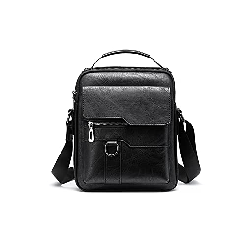 jonam Umhängetasche Qualität PU. Leder Damen Umhängetaschen Schwarz Kreuz Body Bags Side Crossbody Taschen (Color : Black) von jonam