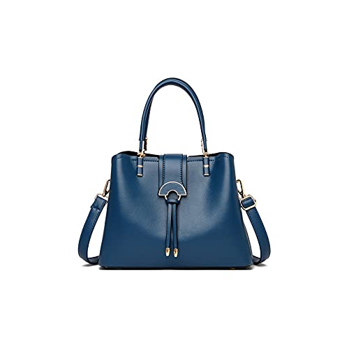 jonam Umhängetasche Reine Farbe Damen Handtasche Umhängetasche Große Kapazität Messenger Bag (Color : Blue) von jonam