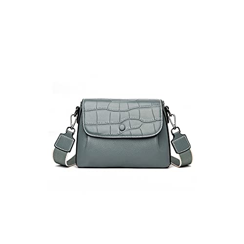 jonam Umhängetasche Rindsleder Frauen Freizeit Tasche Frauen Messenger Bag Umhängetasche Kreuzbeutel Damen Handtasche (Color : Blue) von jonam