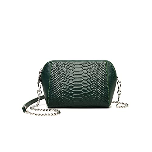 jonam Umhängetasche Rindsleder Frauen Tasche Frauen Messenger Bag Umhängetasche Kreuzbeutel Damen Handtasche (Color : Green) von jonam