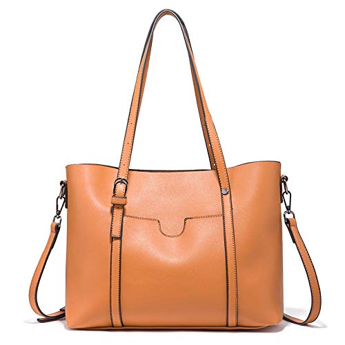 jonam Umhängetasche Schulterbeutel, Damen Schultertaschen, Handtaschen, Lederne Schulterbeutel, Große Kapazität Handtaschen (Color : Bruin) von jonam