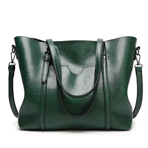 jonam Umhängetasche Shoulder Bags for Women Oil Wax Leather Handbag Tote Crossbody Bag Women Luxury Handbag Women Bags Designer Handbag High Quality (Color : Green) von jonam