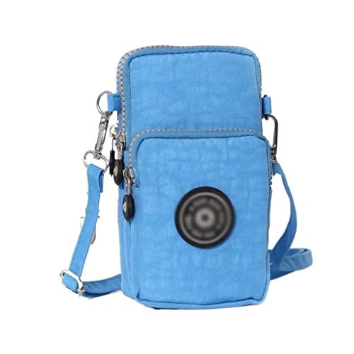 jonam Umhängetasche Small Shoulder Bag Nylon Women Mobile Phone Bag Mini Female Messenger Purse Lady Wallet CrossBody Bag Women Handbag (Color : Blue) von jonam